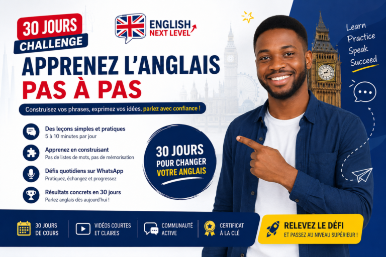 Challenge 30 Jours – De zéro à la construction de phrases en anglais